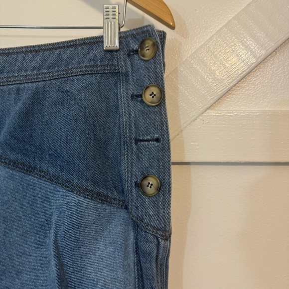 Rejina Pyo Luci Patchwork Contrast Raw Hem Slim Straight Ankle Jean Trousers 16 - Picture 5 of 13